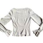 Club Monaco Womens Reeta Space Dye Grey Bell Sleeve Wool LS Sweater Top Sz XS Photo 2