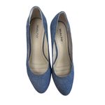 Rialto Womens Blue Denim Floral Cork 3" Wedge Heel Shoes Size 9.5M SKU 8247 Photo 8