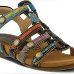 L’artiste Gipsy multicolored leather sandals women’s size 39 8.5 boho gladiator Blue Photo 0
