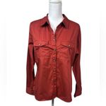 Shyanne  Women’s Solid Long Sleeve Button Down Stretch Riding Shirt Size Large Photo 1