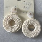 A New Day  Ratton earrings Cream circle stud nickel free fashion jewelry new OS Photo 3