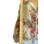 Floral Women's Top with Pink and Green Accents Size L Photo 4