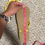 Tory Burch Floral Flip Flops Yellow Floral Slim Strap- Size 8 Photo 7