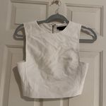 Alice + Olivia White Zip-Up Crop Tank Photo 0