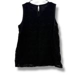 Loft Black Textured Eyelet Velvet Sleeveless Keyhole Back Top Sz S Photo 1