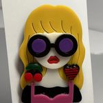 Beautiful Girl Brooch / Scarf Pin #109 Yellow Photo 1