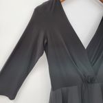 Alfred Sung Maxi Dress Womens 8 Black Ballet Top Taffeta Skirt V-Neck 3/4 Sleeve Photo 10