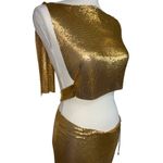 8 Other Reasons Chainmail Top And Skirt Set in Gold One Size New Womens dressy Photo 5