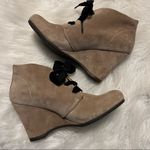 Bussola  Enna Suede Wedge Booties Black Velvet Ribbon Laces Photo 5