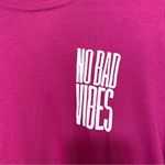 PINK - Victoria's Secret  Pink Magenta No Bad Vibes Graphic Crewneck Preppy Top M Photo 1