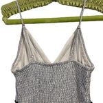 Japna  Blue White Pin Striped Embroidered Empire Waist Wide Leg Casual Jumpsuit Photo 5