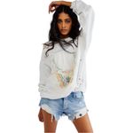Free People NEW Tricia Fix x OOAK Casey Vintage Pullover Embroidered Crewneck S Photo 2