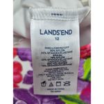 Lands End High Neck Tankini Tank Top Bra Inside White/Pink Floral Design Sz 12 White Photo 4