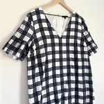 Madewell Women’s Bell Sleeve Mini Dress in Leighton Plaid Blue White Size 12 Photo 4