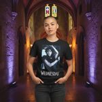 Old Navy Wednesday Addams Graphic Tee – Black Goth Dance Scene Photo 1