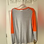 Crown & Ivy  Orange and Gray Sweater with Fox Motif Photo 4