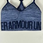 Under Armour  Seamless Sports Bra Womens S Blue Heather Stretch Logo Athleisure Photo 4
