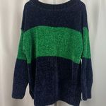 Aerie Offline by Large Colorblock Crewneck Chenille Sweater Chunky Knit Photo 3