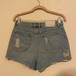 Tularosa Emma Santorini Braided Belt Distressed Denim High Rise Shorts Size 28 Photo 8