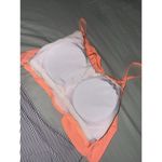 Reilive Ruffle Tank Orange Stripe High Waisted Bikini Set Swimwear Large NWT Photo 10