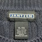 Jantzen  Navy Cable Knit 100% cotton Oversized Crewneck Sweater Woman’s Size XL Photo 2