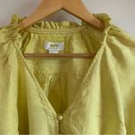Maeve Anthropologie  The Audie Linen Puff Sleeve Blouse. Size: Small. Yellow. Photo 3
