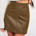 Free People  brown leather mini skirt 2 Photo 2