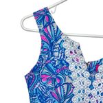 Lilly Pulitzer  Neon Pink Blue Paisley Sleeveless Lace Mini Shift‎ Dress Size 4 Photo 2