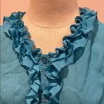 Sunny Leigh  Teal Ruffled Blouse Photo 3