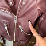 ALLSAINTS  Balfern Moto Leather Biker Jacket in Burgundy Photo 10