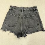 ZARA  High Waist Charcoal Denim Shorts Photo 2