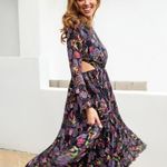 Fame and Partners  The Fia Dress Holographic Pineapple Black Photo 3