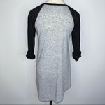 Moa Moa  Gray Black Crew Neck Raglan Shirt Small Aztec Front Pocket Photo 8