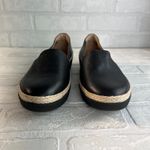 FitFlop  Casa Loafers Womens 8 Black Leather Slip-On Wedge Platform Espadrilles Photo 5