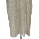 Venus Cream Sheer Open Crochet Knit Sleeveless Coverup Dress Photo 3