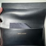Saint Laurent  Black Leather Flap Sunglass Case with Cloth EUC Photo 3