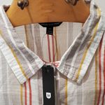 Unique spectrum  Tan Striped Long Sleeve Button Up 3X Photo 5