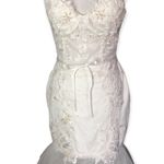 White Strapless Beaded Lace Corset Mermaid Wedding Dress Size L Photo 1