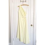 A.L.C. Delfina Dress one shoulder pleated cutout Canary yellow faux leather Photo 14