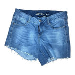 Seven7 Women's Size 12 Cutoff Stretch Blue Jean Skinny Shorts Mid Rise Waist 35” Photo 0
