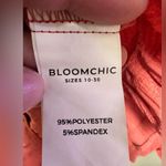 Bloom chic coral textured short ruffle/hem sleeves vneck faux button blouse Photo 6