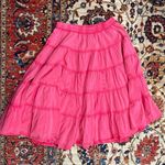 Free People Pink Tiered Prairie ‘In Full Swing’ Skirt Boho Cotton Midi M Photo 0