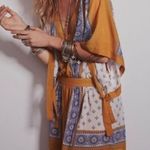 Free People  Yellow Mustard Santa Cruz Kimono Mini Dress Photo 0