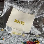 Maeve Anthropologie Maci White Lace Top with Floral Multi-Color Embroidery Photo 6