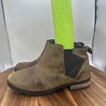 Sorel Emelie Chelsea Ankle Boots Bootie Brown Leather Waterproof Women's 8 Photo 2