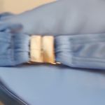 Milly  Gloss Twist Bandeau Top in Mineral Blue Size L Photo 5