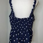 Ava & Viv Women’s Tank Top Smocked Floral Navy Blouse XL  Photo 4
