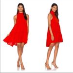 Elliatt  Sonnet High Neck Swing Dress with Ruffle in Bright Red - Size M Photo 1