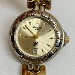 Relic  wet women’s date watch gold silver tone quartz analog 27mm round running Photo 2