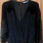 Twelfth Street by Cynthia Vincent‎ Geometric Black Silk Velvet Romper Size Large Photo 1